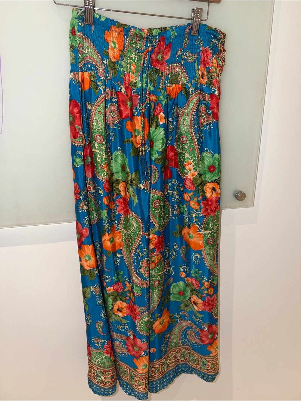 Boho Floral Wide Leg Pant - Blue